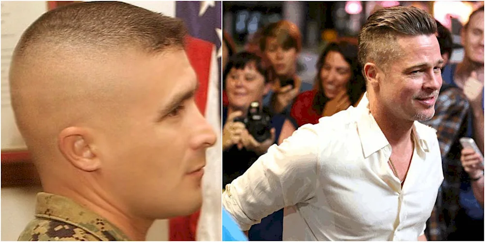 Brad Pitt semi-box haircut