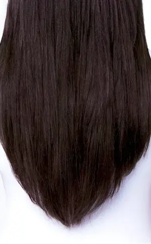Semi-circle haircut for long