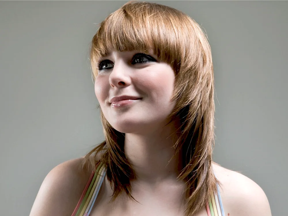 Haircut with bangs