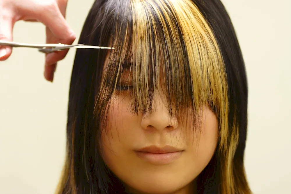 Haircut with bangs