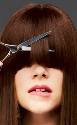 Haircut with bangs