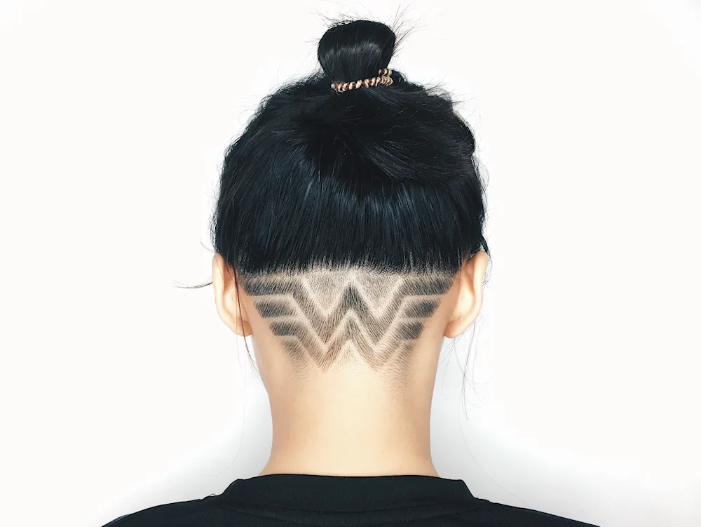 A haircut with shaved nape