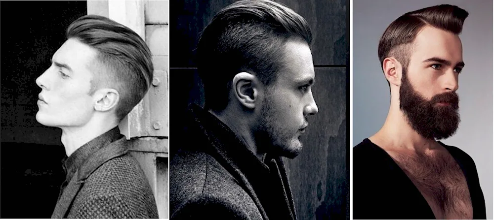 Men's haircut with shaved temples and long nape