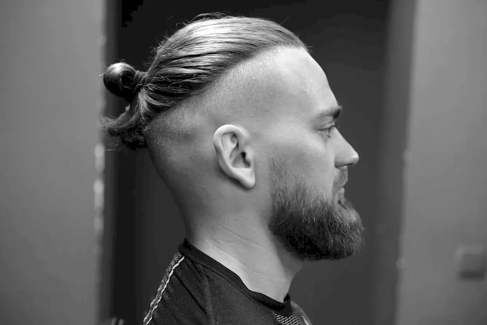 Top knot haircut for men