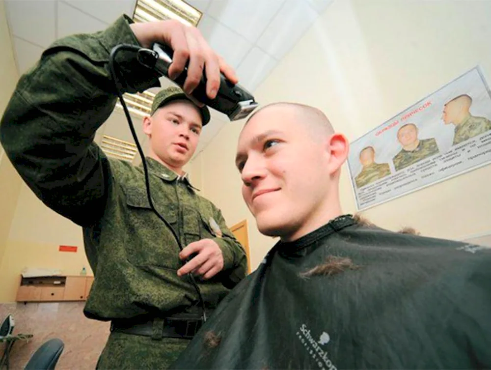 A military haircut