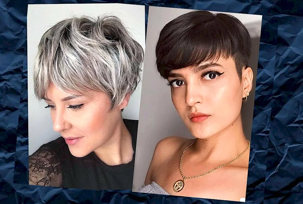 Women's haircut for short thin hair with volume at the top of the head 50 years old