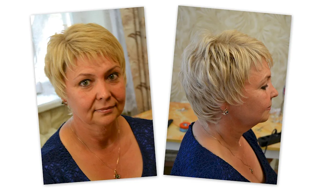 Graduated bob with fringes for round face