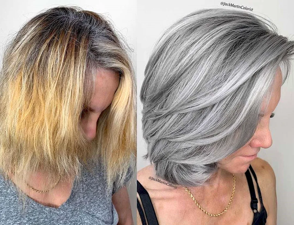 Grey. Haire