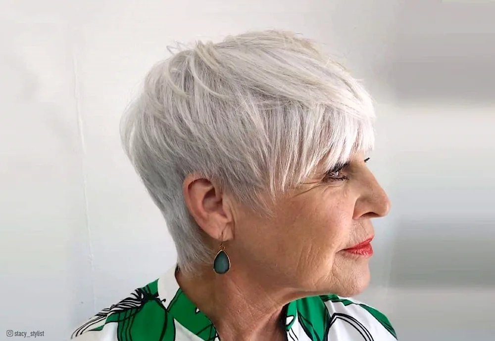 Grey hair cuts for women after 60