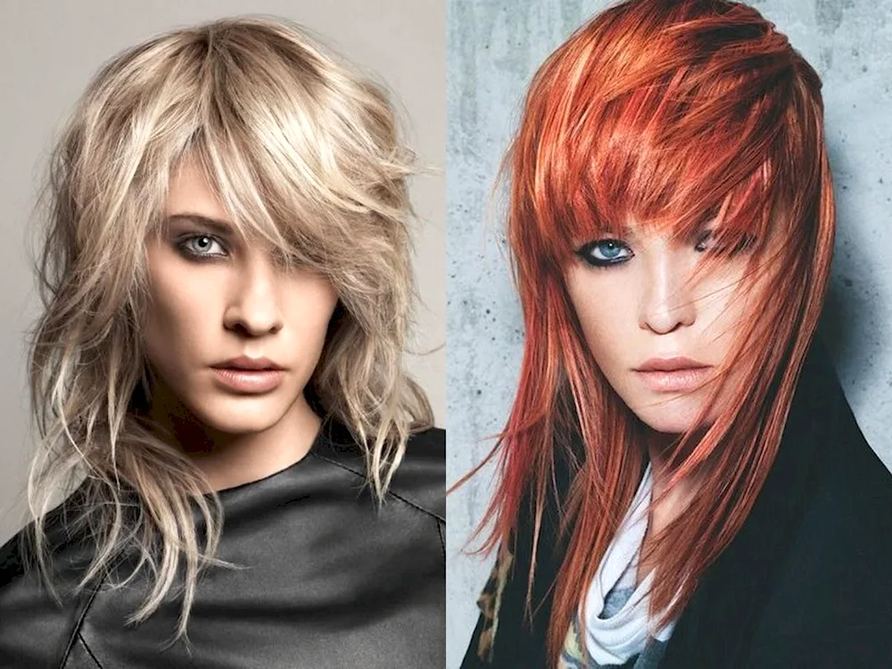 Middle hair red haircut