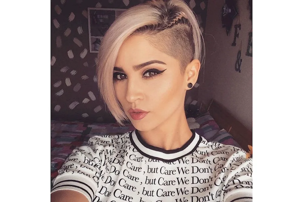 A haircut with shaved temples