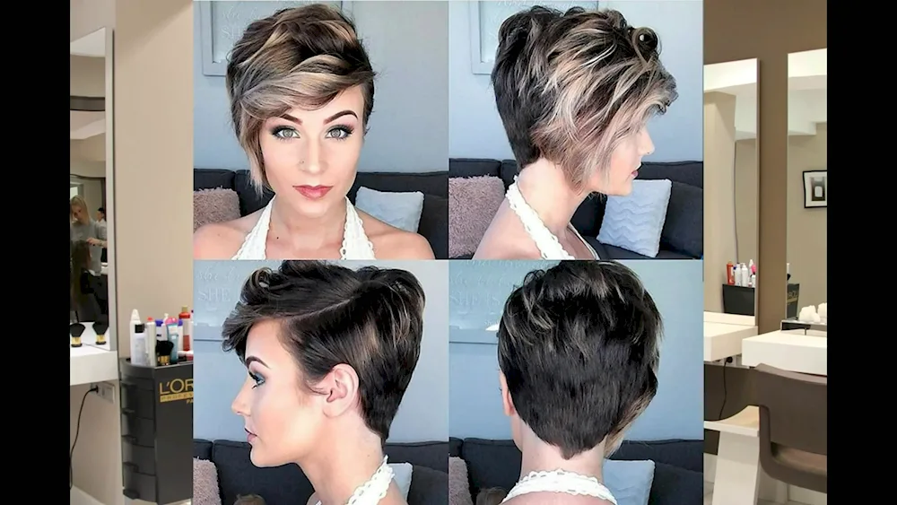 Women's haircuts on short hair Pixie Bob