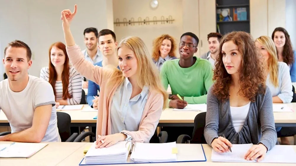 Girl student in the background