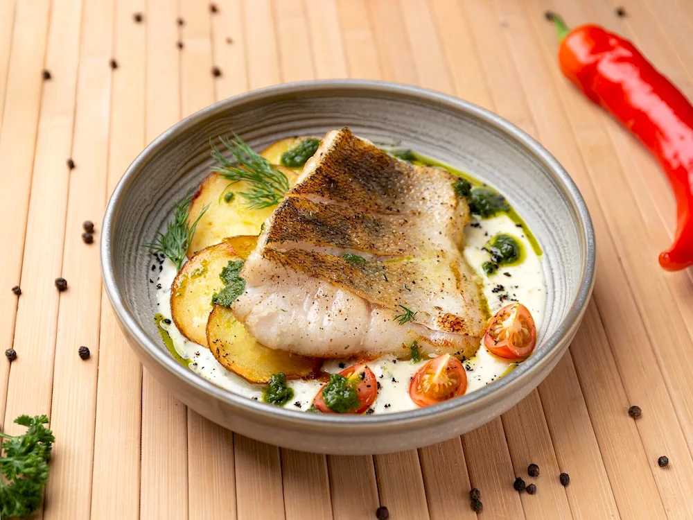 Sudak in cream sauce