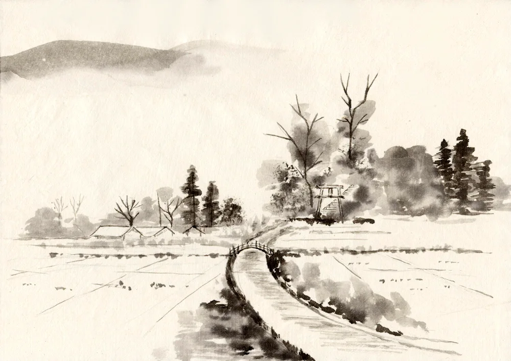 Sumi. e Japanese landscape painting