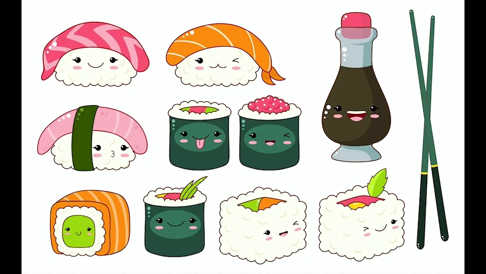 Sushi drawing for drawing