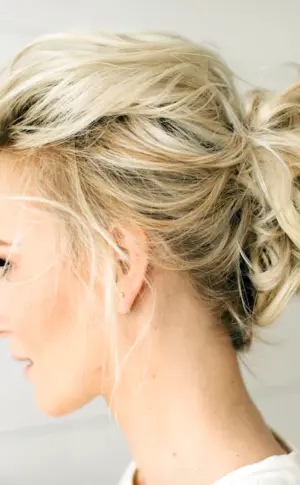 Wedding hairstyle casual bun hairstyle