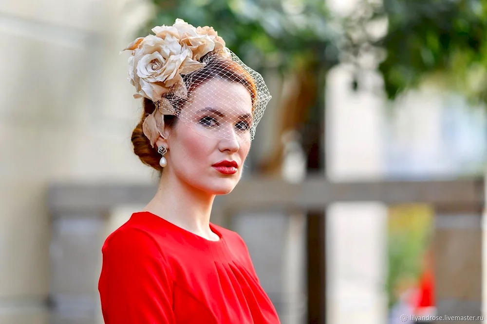 Wedding hat with a veil