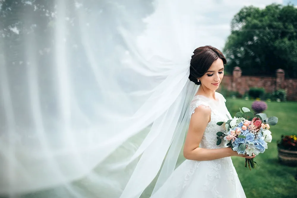 Wedding dresses with veil