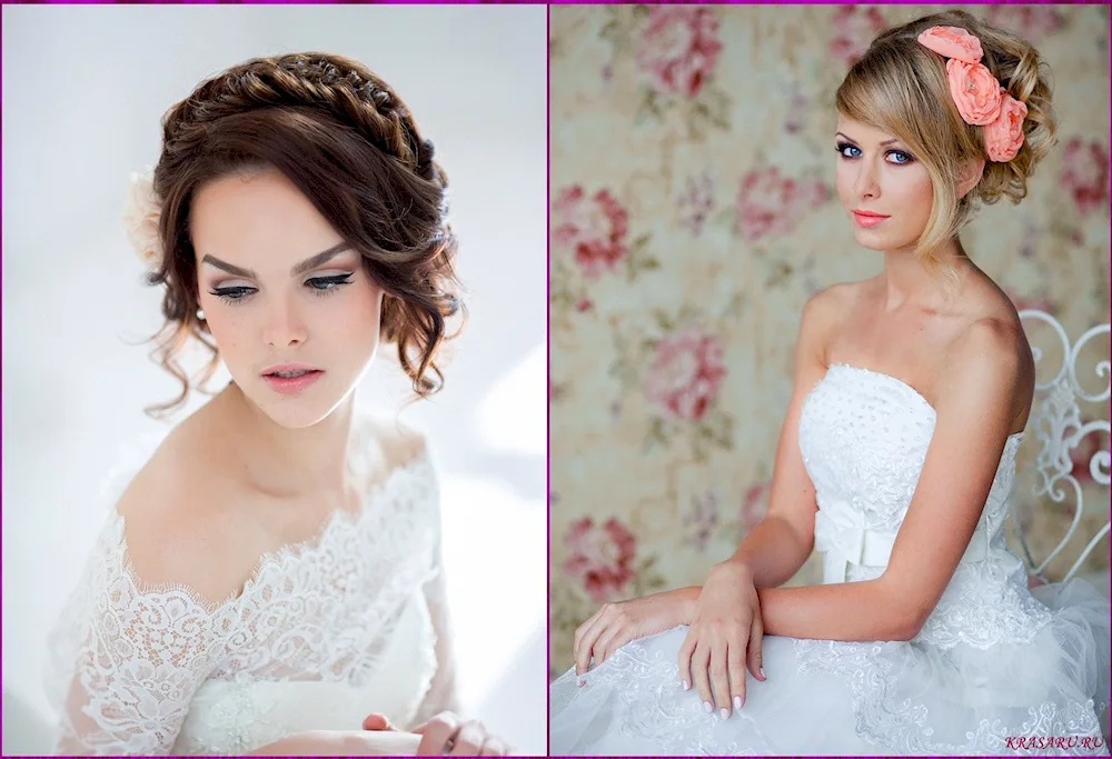Wedding hairstyles for long hair with bangs