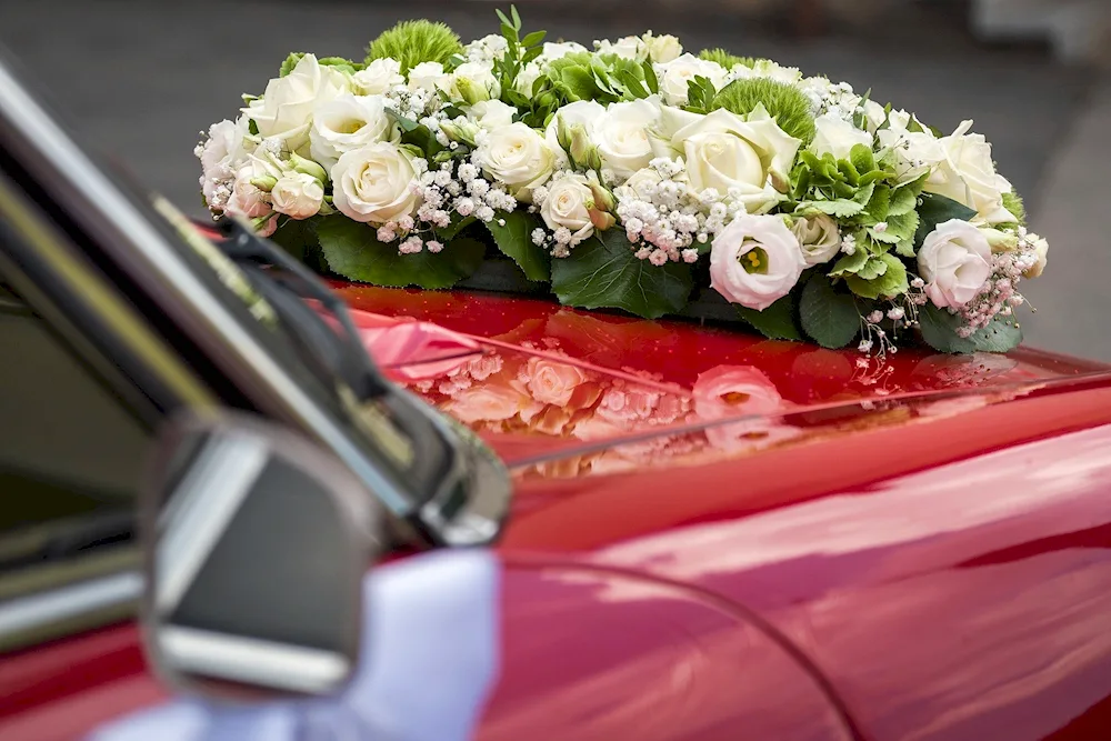 Flowers in the car