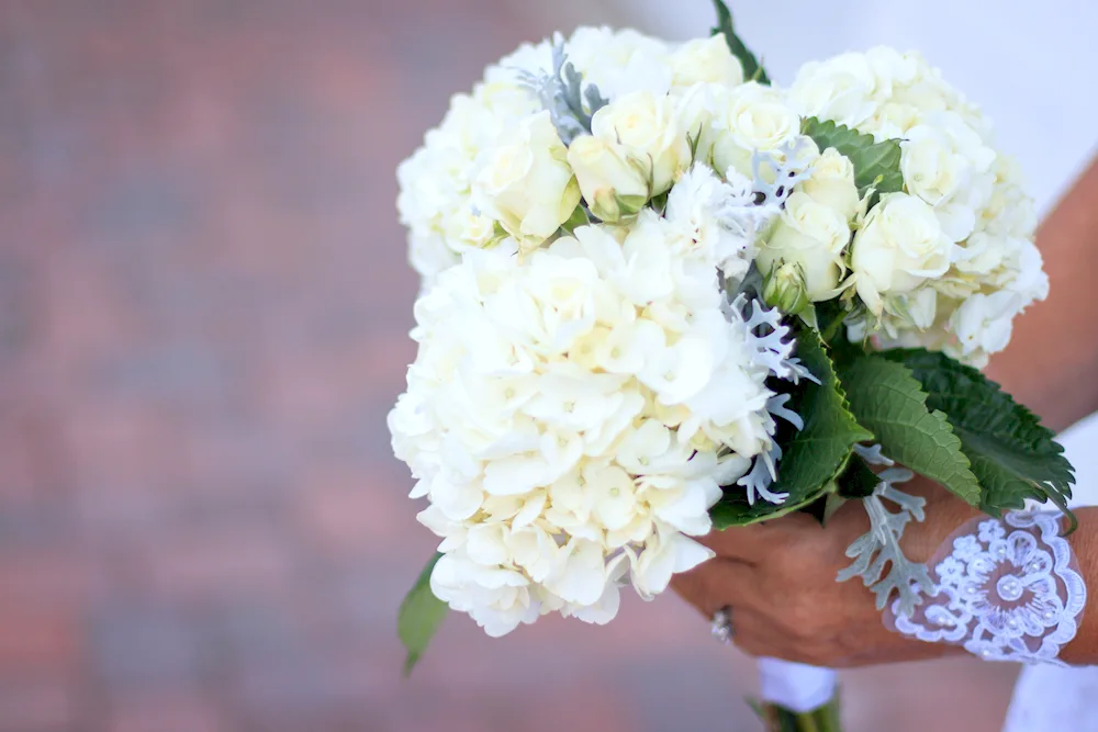 Wedding Bouquet of White Carnations