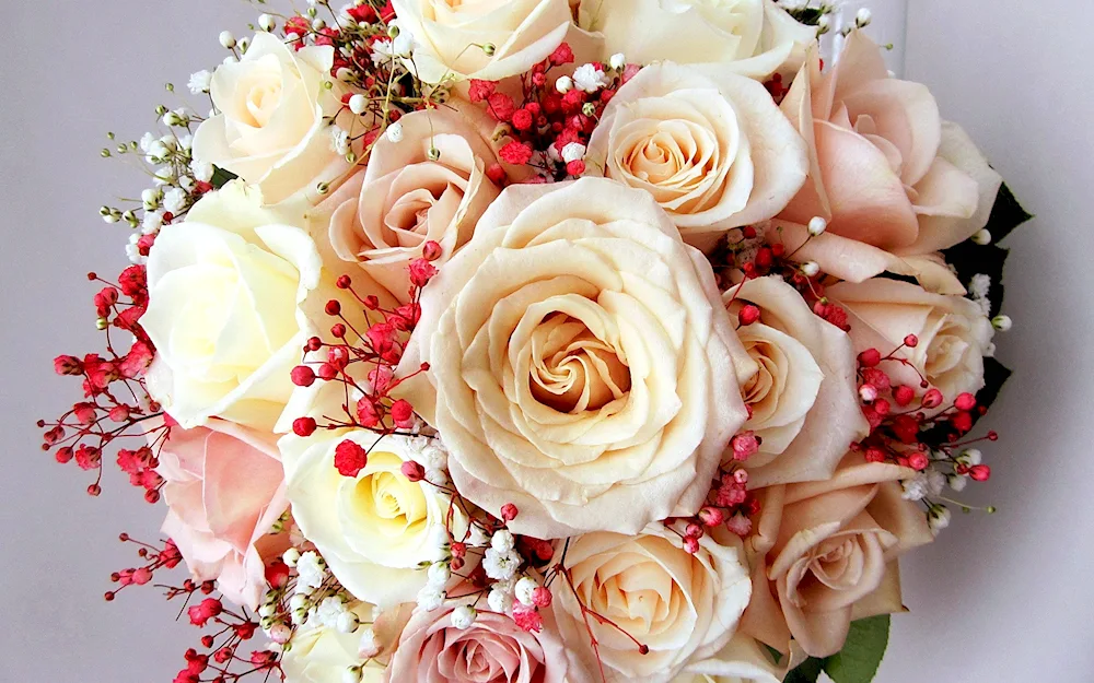 Wedding bouquet rose Avalanche