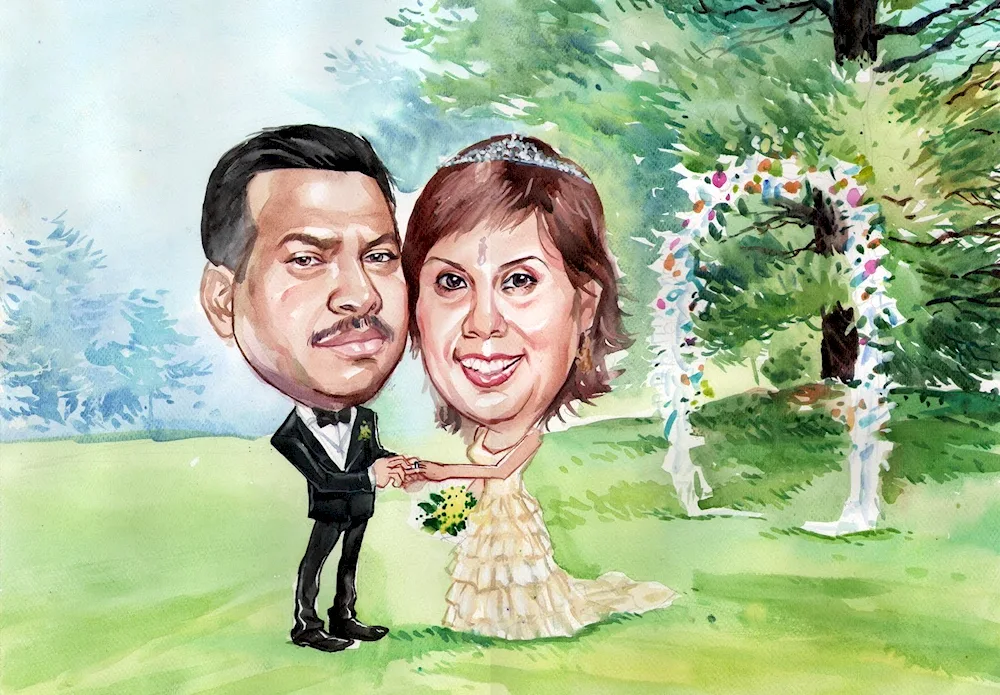 Wedding caricature