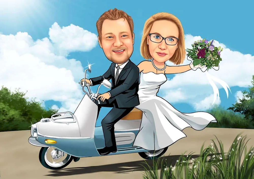 Wedding caricature
