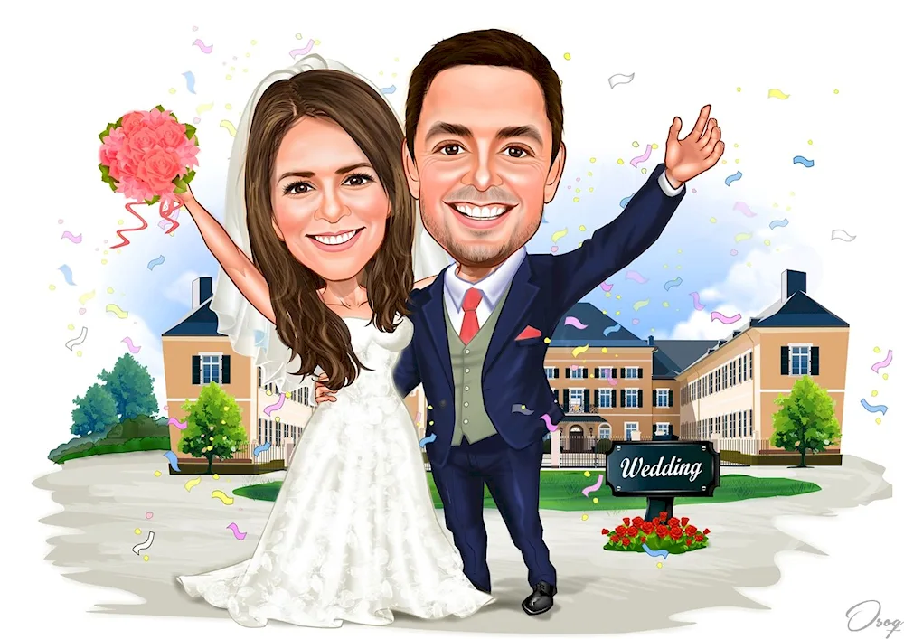 Wedding caricature
