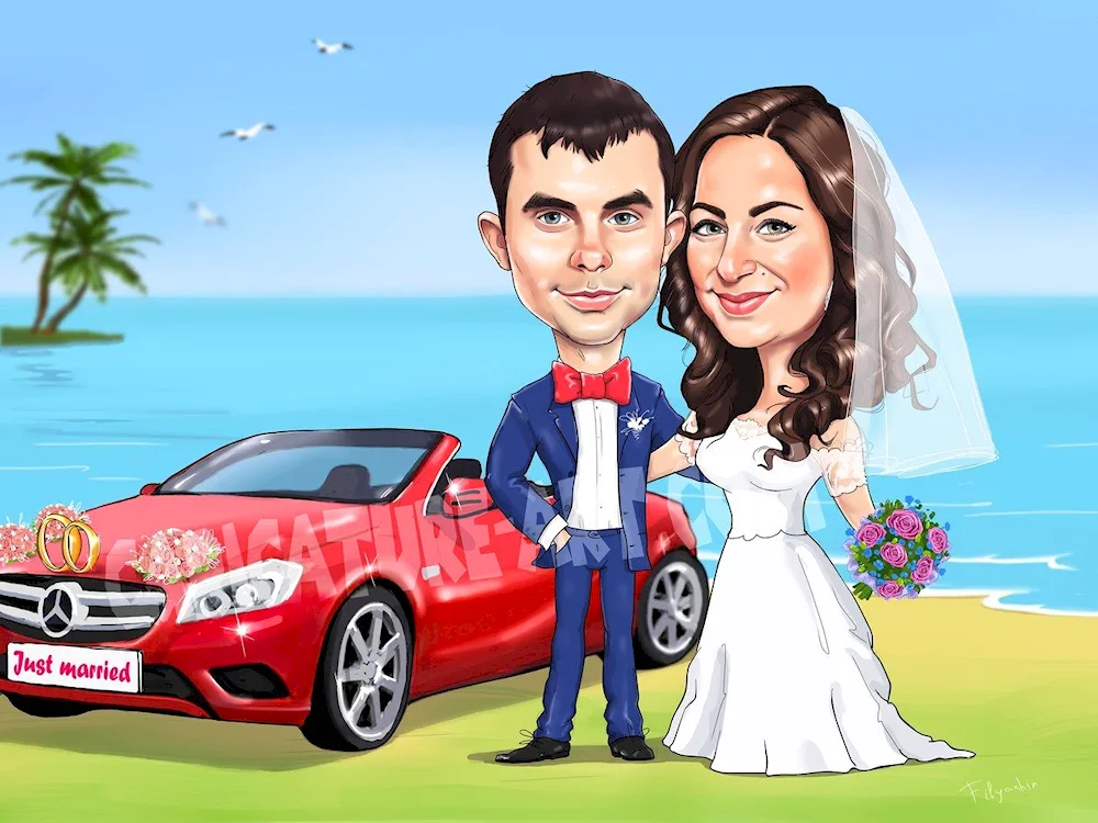 Wedding caricature