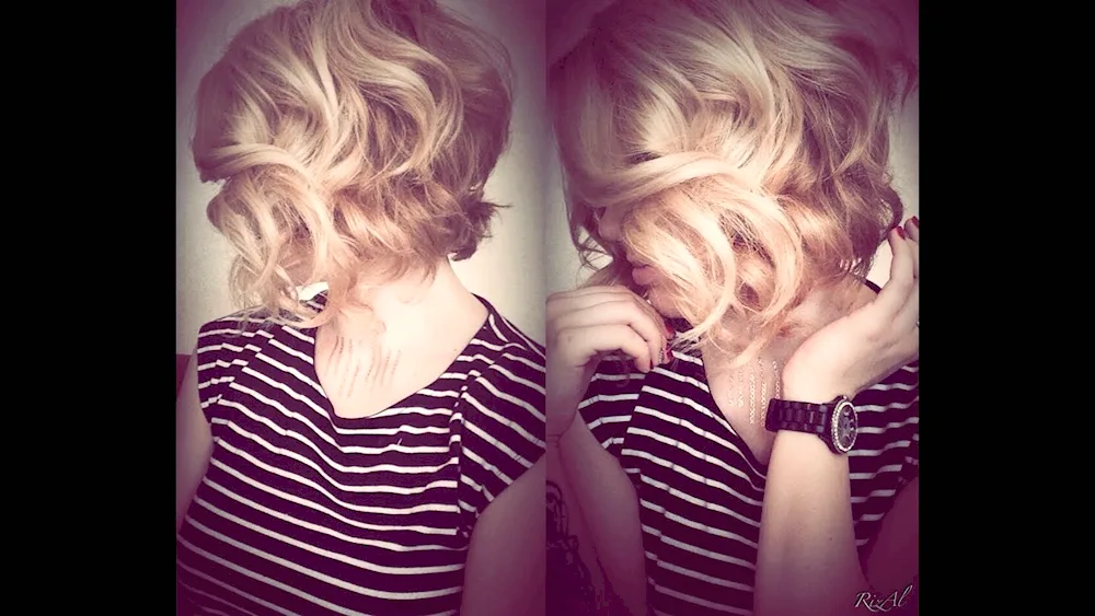 Bob curls on short hair