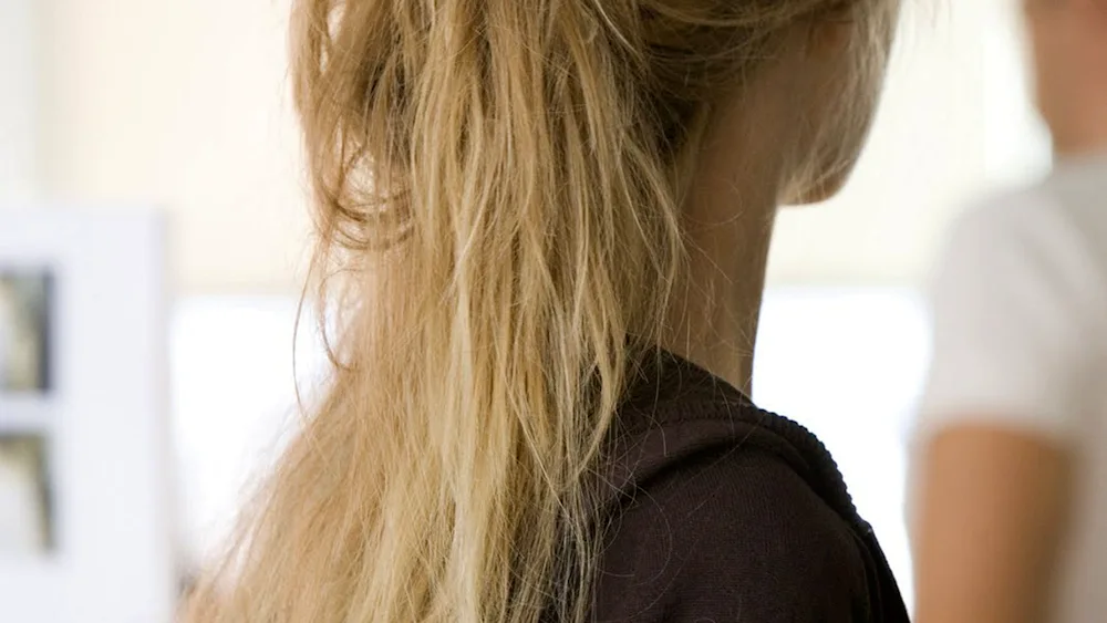 Blonde girl from back
