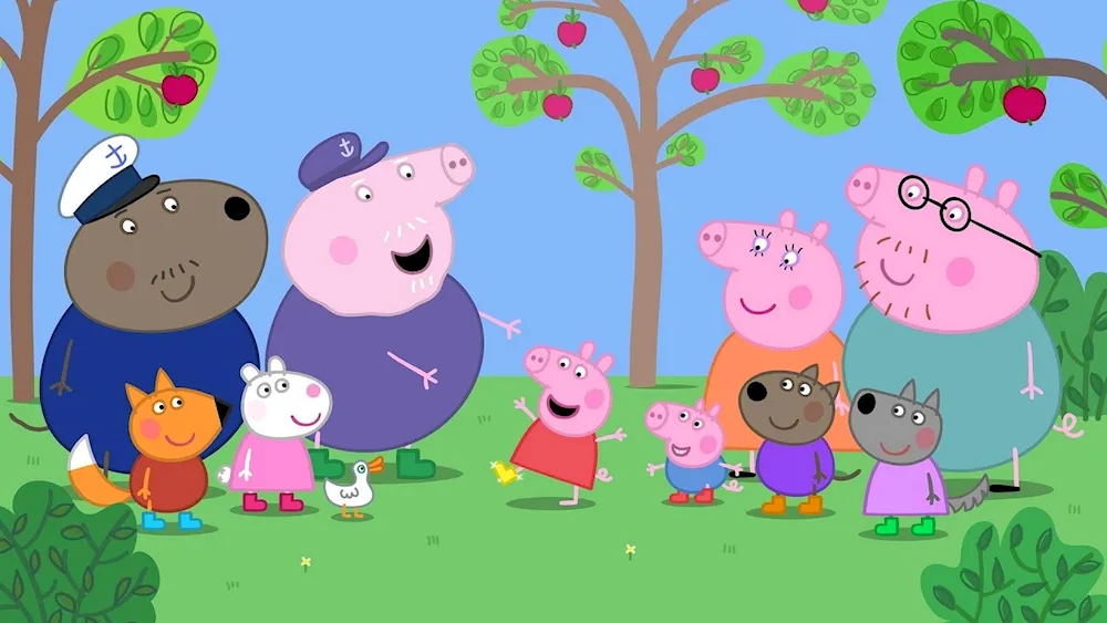 Heroes of the Peppa cartoon Peppa