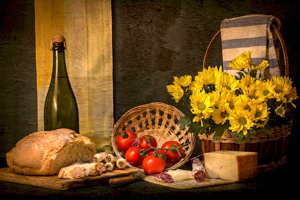‘Cheese Bread and Wine’. Artist Jose Escofet