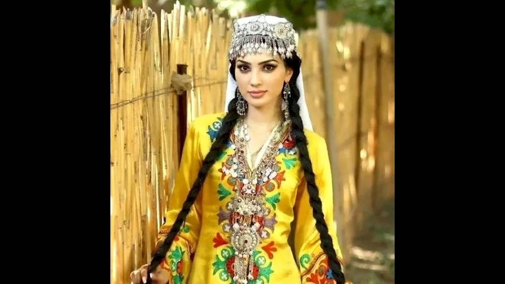 National dress of Tajikistan satin