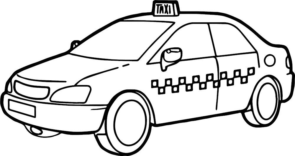 Taxi colouring for kids