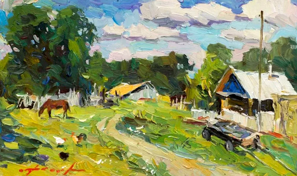 Taranov Vyacheslav ‘village landscape’ rural landscape
