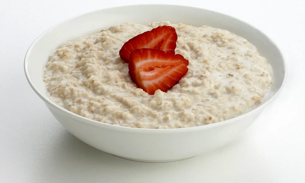 Wheat porridge plate with porridge