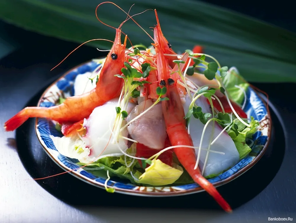Beautiful shrimp dish with seafood shrimps