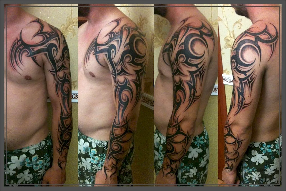 Celtic tribal sleeve tattoo