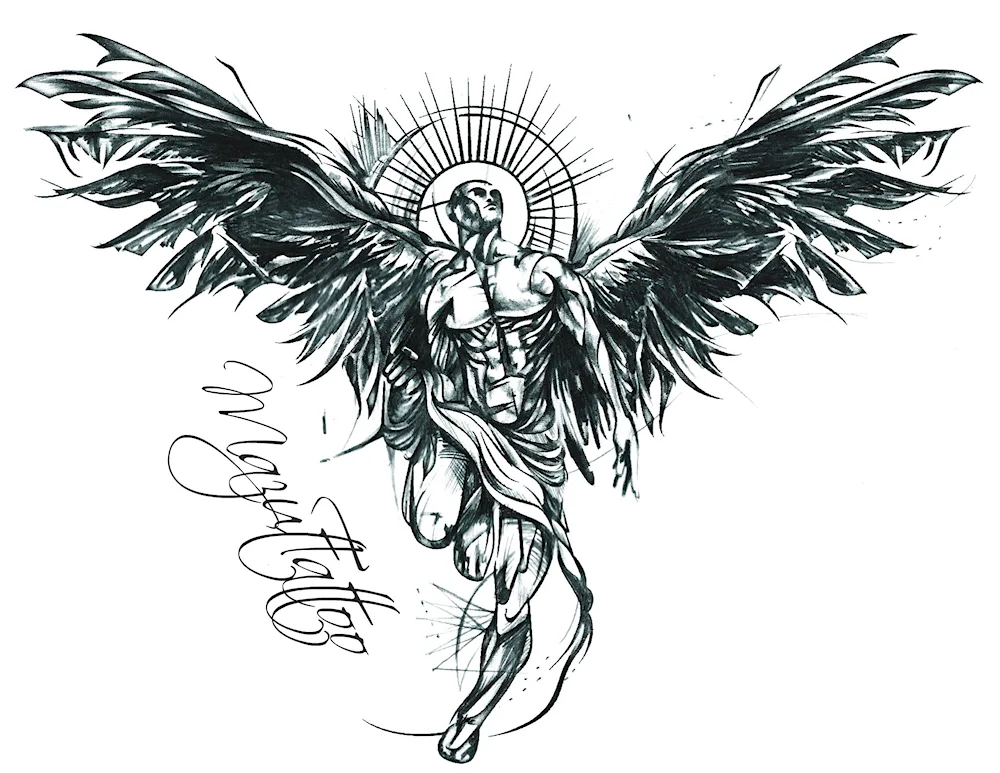 Tattoo angel on back