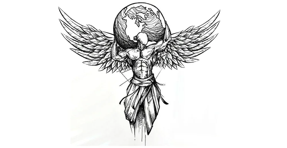 Angel tattoo sketches