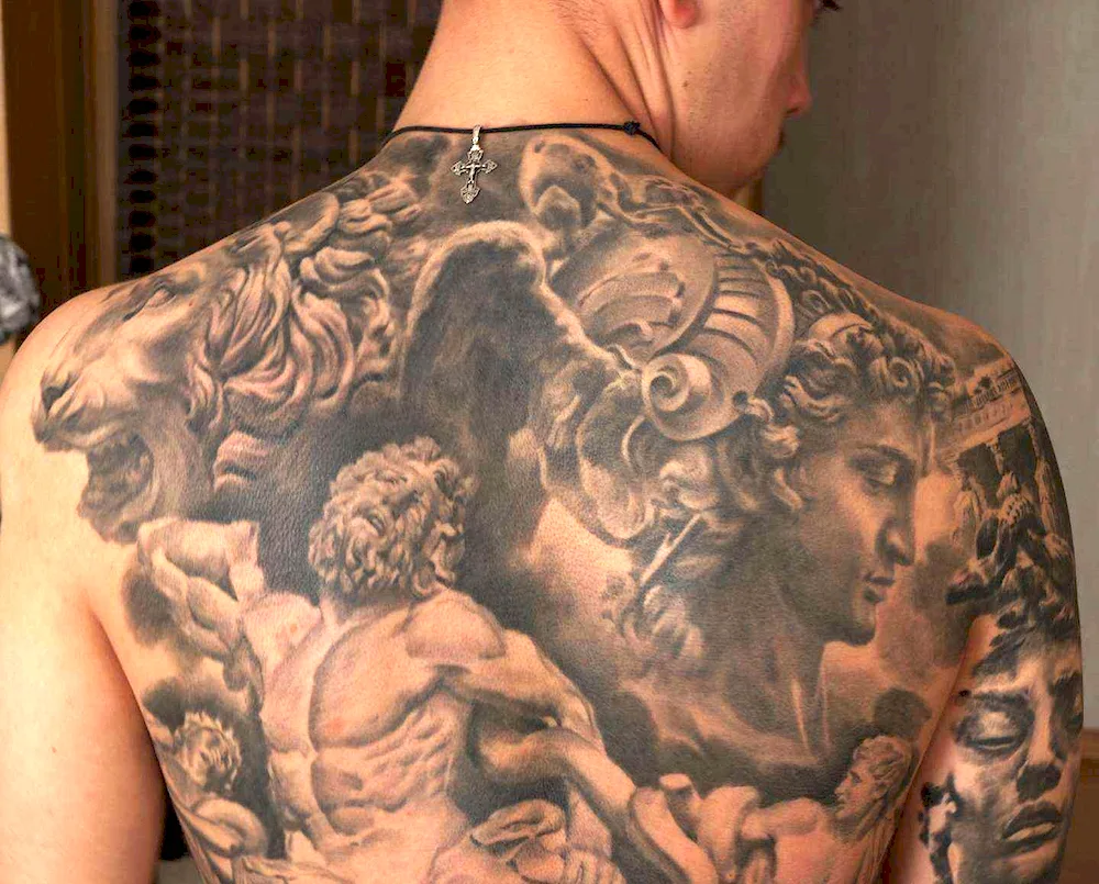 Tattoo of gods Olympus Poseidon