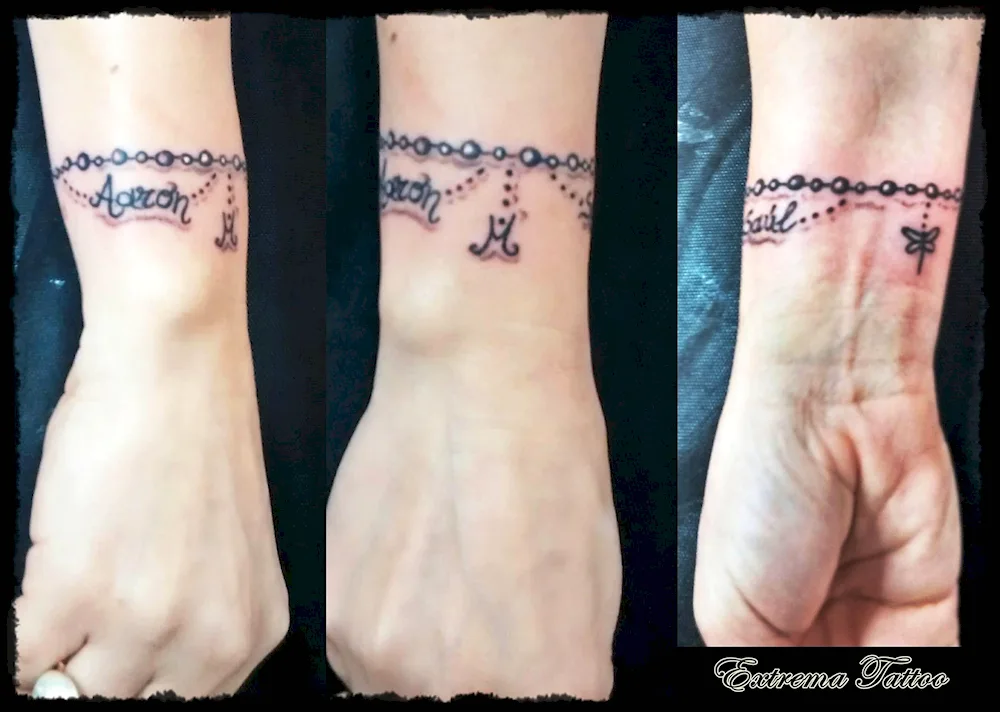 Ankle bracelet tattoo