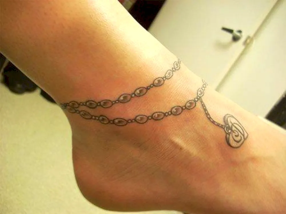 Foot tattoo bracelet