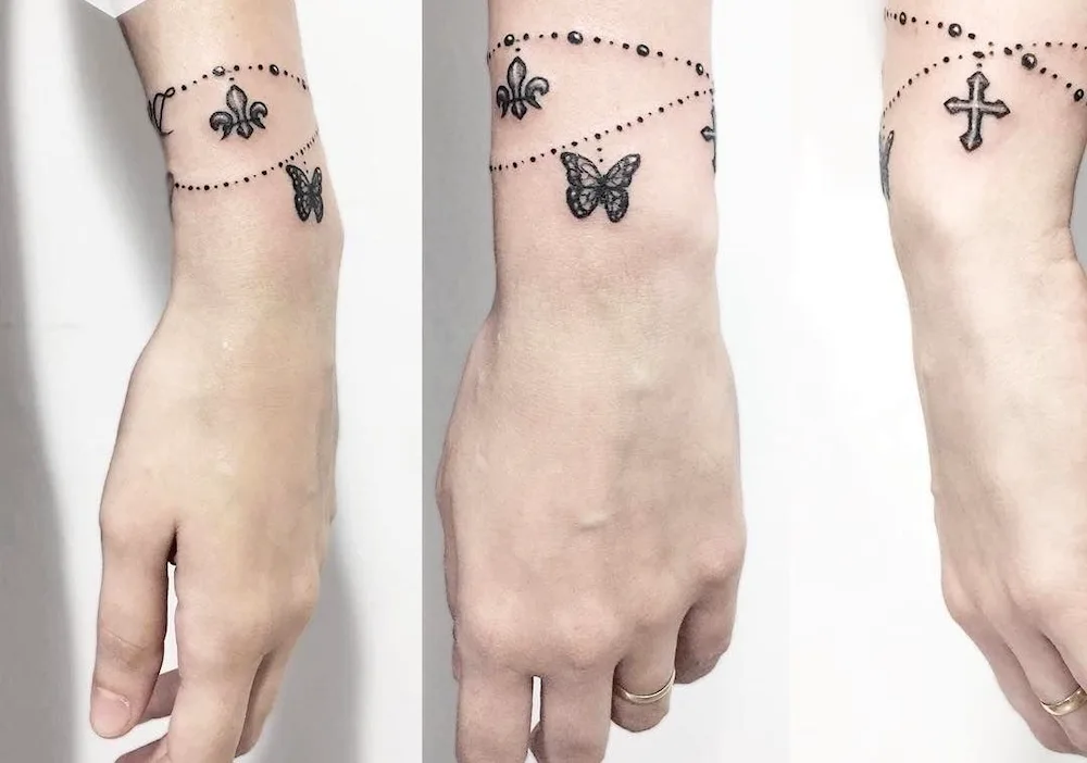 Tattoo bracelet on wrist