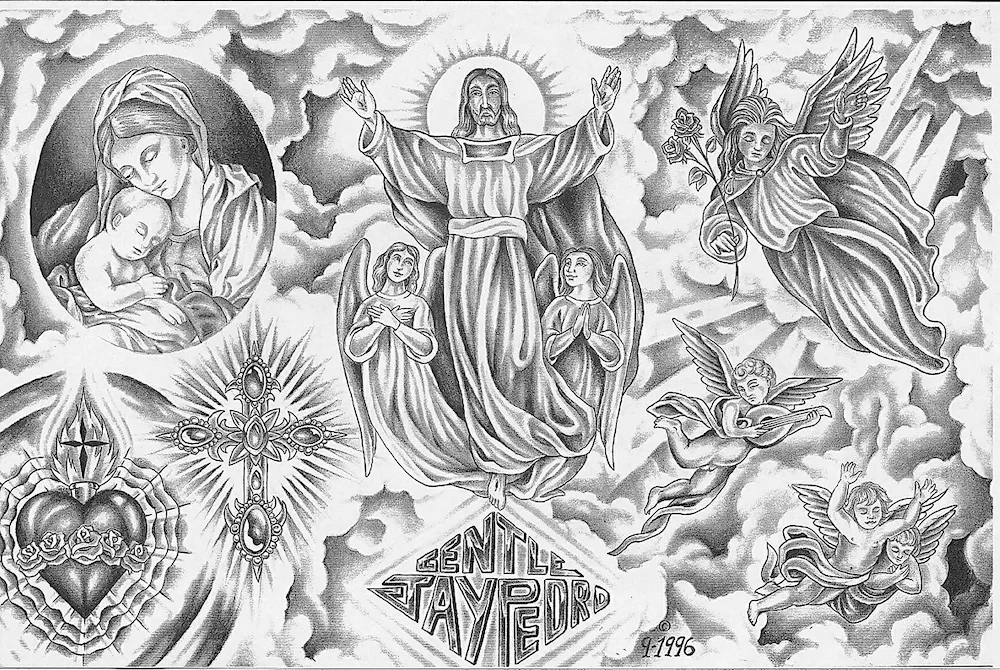 Chicano religious tattoo