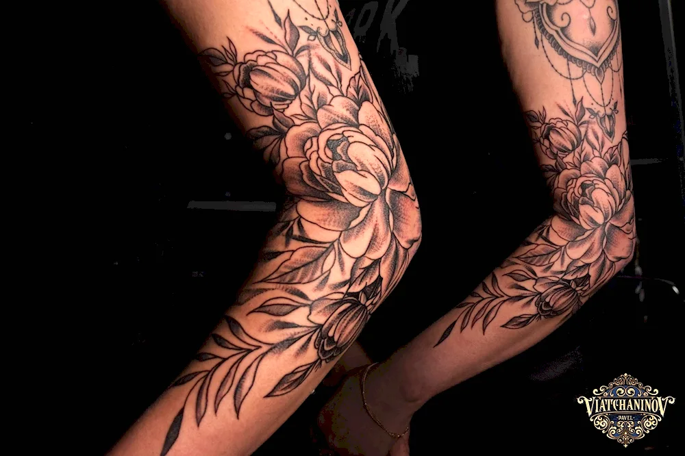 Sleeve tattoo for girl's arm from wrist to elbow