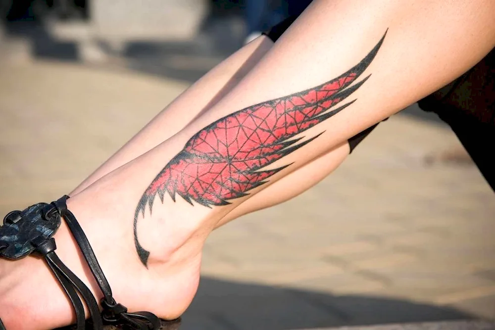 Tattoo on the leg